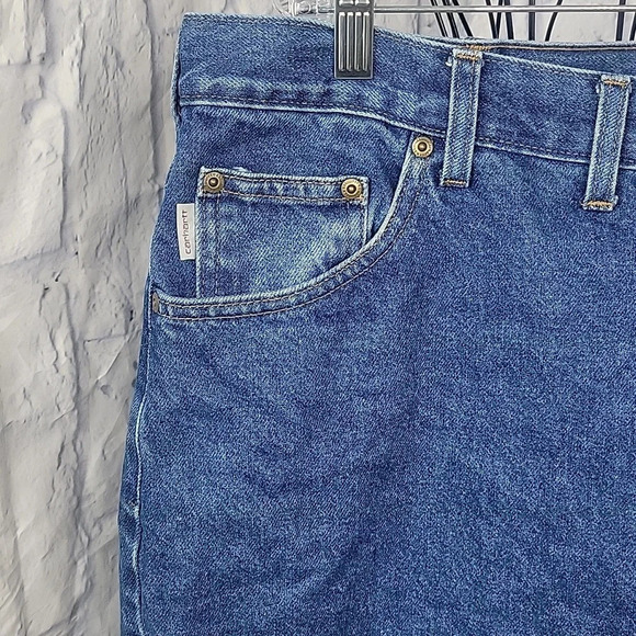 CARHARTT Men's Wide Leg Blue Jeans 44X30 - Picture 2 of 12